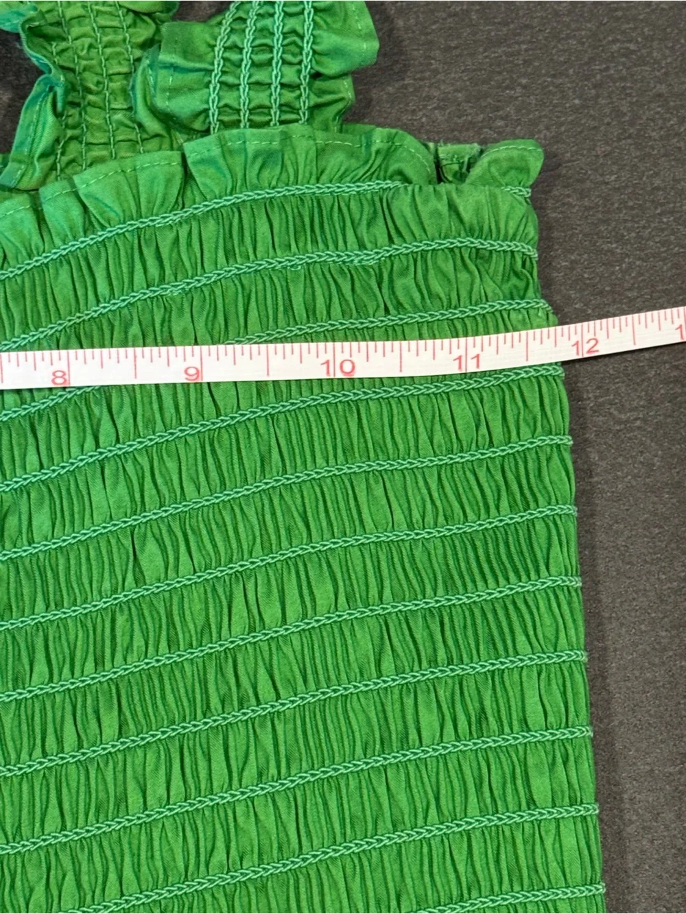 Tory Burch Smocked Tiered Cotton Blend Resort Green Cover-Up Dress M